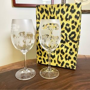 Etched Wine Glasses with Gift Box